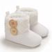 Pretty Comy Newborn Infant Baby Girls Snow Boots Winter Warm Shoes Solid Button Plush Ankle Boot