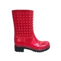 OwnShoe Womens Wellies Rubber Waterproof Snow Rain Boot Studded Midcalf Flat Rainboots