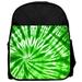 Green Tie Dye 13" x 10" Black Preschool Toddler Children's Backpack & Pencil Case Set