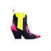 Cape Robbin RUGGED RISK CHUNKY HEEL BOOTIE BLACK MULTI COLOR COWGIRL BOOTIE (6, Black)