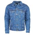 9 Crowns Men's Denim Sherpa Trucker Jean Jacket (Light Blue, X-Large)