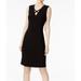 Calvin Klein NEW Black Womens Size 14 Cross V-Neck Sheath Dress