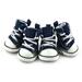 SUPERHOMUSE 4Pcs Puppy Pet Dogs Denim Shoes Sport Boots Anti-slip Bootie Walk Causal Sneaker Shoes