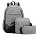3Pcs/Set Unisex Backpack School Shoulder Bag Oxford Cloth Travel Bookbags Kit