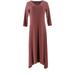 GILI Peached Knit V-Neck Dress 3/4-Length Slvs NEW A351968