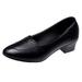 MIARHB Comfort Flats Women-Low Chunky Heel Pumps Round Toe Slip On Casual Spliced Shoes