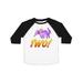 Inktastic 2 Second Birthday Purple Dragon Breathing Fire Toddler Short Sleeve T-Shirt Unisex White and Black 3T