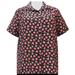 A Personal Touch Women's Plus Size Short Sleeve Button-Up Print Blouse with Pleats - Black River Rose - 2X