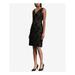 RALPH LAUREN Womens Black Lace Sleeveless V Neck Above The Knee Sheath Cocktail Dress Size 10