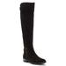 Vince Camuto Poshia Black Suede Tall Knee Riding Flat Heel Fitted Boots (9, BLACK)