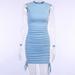 Women's side drawstring waistcoat dress Women's new solid color versatile one-step skirt OLRIK 21001P