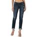 TheMogan Women's Mia Distressed Mid Rise Cropped Slim Boyfriend Relaxed Skinny Jeans