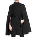 Women Cloak High Collar Winter Coat Capes Casual Elegant Jacket