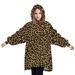 Gueuusu Kid Velvet Leisure Wear, Fall Smock, Loose Home Sleeping Shower Camouflage Cow Skin Leopard Printed Kangaroo Pocket Dress