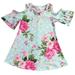 Toddler Girls Lovely Cross Cold Shoulder Floral Birthday Party Flower Girl Dress Mint 2T XS (P900300P)
