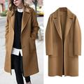 Outeck Womens Winter Lapel Button Long Trench Coat Jacket Ladies Overcoat Outwear