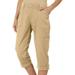 Lee Women's Petite Flex-To-Go Relaxed Fit Cargo Capri - Safari, Safari, 6 Petite