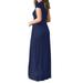 Roliyen Dresses for Women Summer 2021 O Neck Casual Pockets Short Sleeve Floor Length Dress Loose Party Dress