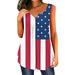 Mchoice Summer Casual Tank Tops Loose Star Stripe USA Flag Blouse Independence Day T-Shirt 4th of July Patriotic Tee Tops