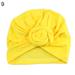 Yesbay Adult Women born Baby Girl Donut Turban Hat Elastic Cotton Beanie Cap,Turban Hat-Yellow Women's