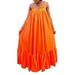 Sexy Dance Boho Long Maxi Dresses for Women Sleeveless Summer Ladies Boho Beach Ruffled Dress Flowing Cocktail Party Sundress for Women