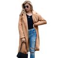 Women's Casual Style Coat Winter Warm Long Sleeve Lapel Midi Coat Jacket for Travelling Party Shopping Vacation