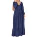 ZANZEA Women Denim Full Sleeve Muslim Casual Elastic Waist Maxi Dress