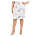 KASPER Womens White Embroidered Floral Knee Length Skirt Size 22W