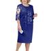 Women's Plus Size 3/4 Sleeve Lace Cocktail Bodycon Party Midi Dress