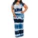 Avamo Women Plus Size Long Dress Tie Dye Short Sleeve Scoop Neck Maxi Dress Summer Beach Vacation Sundress