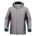 Men's Performance Insulated Ski Jacket with Zip-Off Hood,Dr Gry/Li Gry/Teal,XXL