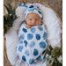 Newborn Swaddle Blanket Sack Baby Cocoon Swaddle Wrap Infant Sage Sleeping Bag with Matching Top Knot Hat