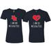 I am Her Missing Piece I am His Missing Piece His and Hers Matching Couples T shirts, Navy, Mens 3XL-Womens S