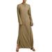 ZANZEA Women Long Sleeved Solid Robes Casual Kaftan Dresses Loose Baggy Maxi Dress