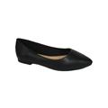 Hold Black PU City Classified Women Casual Wide Width Fit Flat Office Shoes Pointy Toe 9