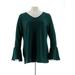 Belle Kim Gravel Stretch Fleece V-Neck Bell Slv Top Women's A309932