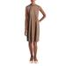 Tiana B. Womens Suede Mock Neck Cocktail Dress