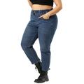 Agnes Orinda Women's Plus Size Denim Pants Elastic Waist High Rise Button Jeans