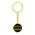 Dog Mom Gift American Hairless Terrier Mama Circle Keychain Stainless Steel or 18k Gold