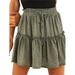 Womens Casual Summer Ruffle Short Skirt Sundress Elastic Waist Skater Mini Dress