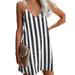UKAP Holiday Casual Beach Sundress Ladies Sexy Deep V-neck A-line Strappy Dress Boho Striped Party Midi Swing Dress