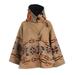 ZIYIXIN Long Sleeve Hoodie, Printed Woolen Overcoat with Horn Buckles, Pocket and Scarves for Winter and Late Autumn