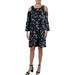 Cupio Blush Womens Cold Shoulder Floral Casual Dress