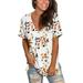 Loalirando Women Summer Loose Style T-shirt Printed Pattern Tops Base Shirt