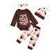 Newborn Baby Girl Boy 1st Thanksgiving Clothes First Thanksgiving Romper Turkey Pants 4Pcs Set Costume Outfits