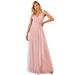 Ever-Pretty Womens V-neck A-Line Tulle Prom Homecoming Dresses for Women 73032 Blush US4