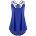 Womens tops time and tru tops tank tops for Women Ladies' Bandages Sleeveless Vest Top High Low Tank Top Notes Strappy Tank Tops