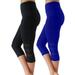 UKAP 2pcs Womens Ladies Jogging Workout Yoga High Waist Capris Pocketed Leggings Exercise Athletic Tights Sport Yoga Pants