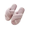 Women's Casual Plush Slippers Shoes Comfort Flat Peep Toe Summer Cross Sandals