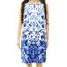 Lauren by Ralph Lauren NEW Blue Women's Size 12P Petite Damask Dress